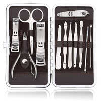 12 In 1 Professional Manicure Pedicure Kit - Stainless Steel Construction | Silver Color, High Quality Tools, Multiple Use, Suitable For All Ages