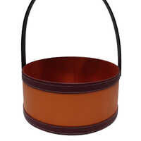 11x11 Leather Round Basket