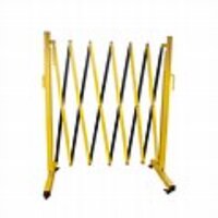 Metal Expandable Barrier Customize - L-227.5 Inch X W-21 Inch X H-59 Inch | Yellow/black Color, Manual Operation, No Power Needed, 50kg Weight