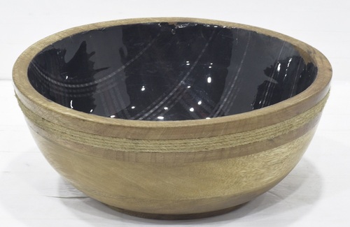 Wooden Bowl With Jute Ring