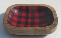 Wooden Rectangular Bowl With Sticker Meena - Color: Different Colors Available