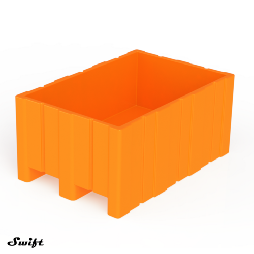 Sip-H2-1208550Pc Plastic Pallet Container 1200A 800A 550 Mm Heavy Duty Industrial Storage Pallet Container - Color: Blue