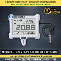 Bluetooth Temperature Humidity Data Logger with External Sensor