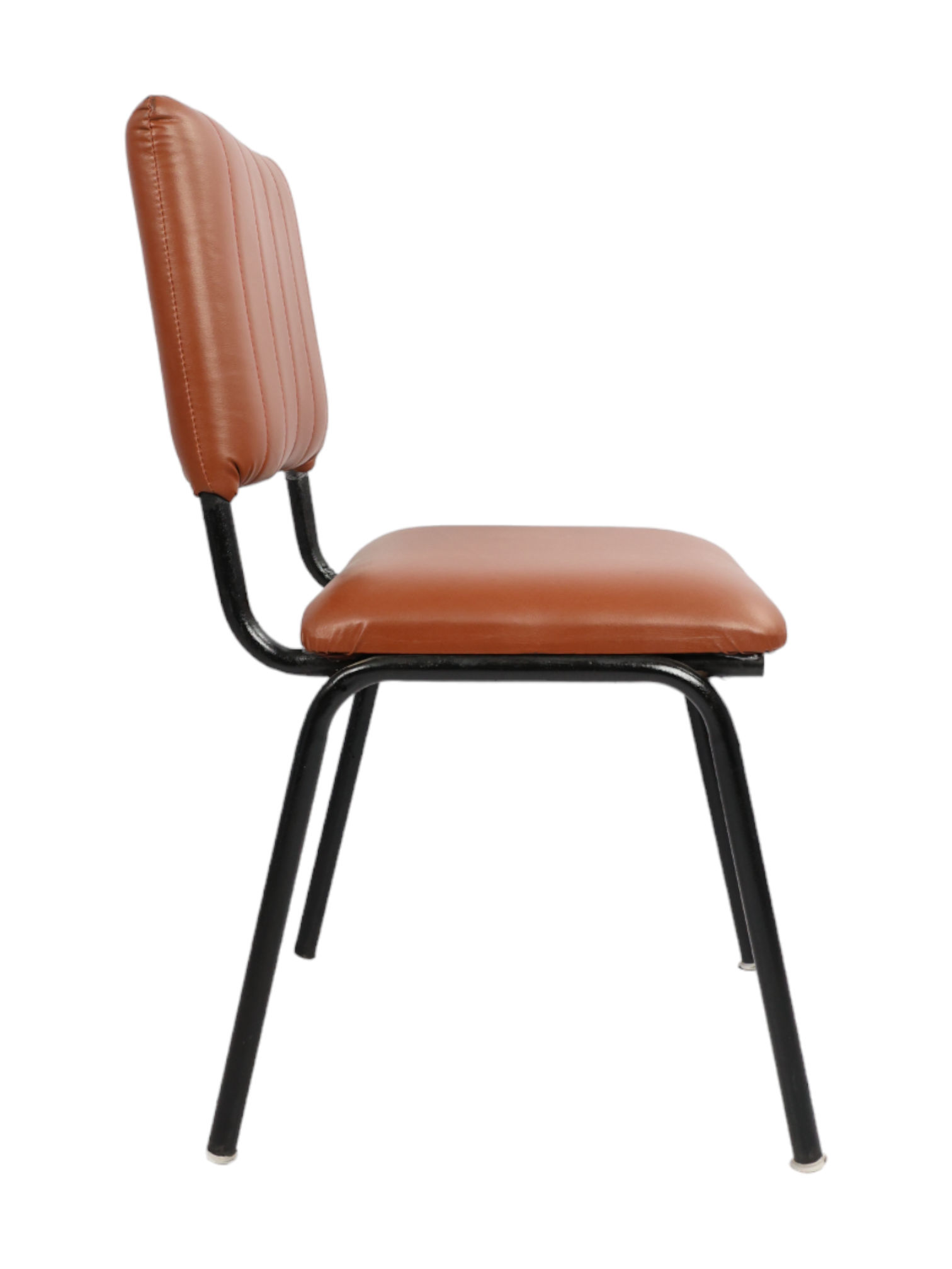 Adhunika Brown Dining Chair Iron Body With Leather Seat And Back (20x18x36)