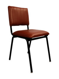 Adhunika Brown Dining Chair Iron Body With Leather Seat And Back (20x18x36)