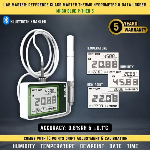Reference Class BLUETOOTH Master Digital Thermo Hygrometer Cum Data Logger