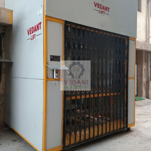 Goods Lift with wire mesh enclosure