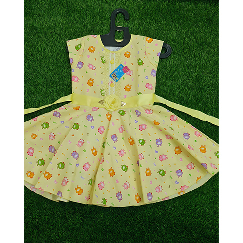 Kids Yellow Printed Frocks