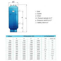 Air Receiver Tank - Steel Material,  Industrial Usage, Blue Color