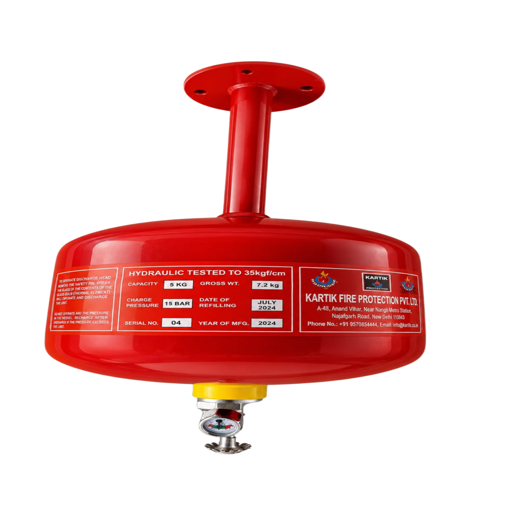 5 KG Modular ABC Stored Pressure Fire Extinguisher - Mild Steel, 325 mm Height, Vibrant Red Color | Reliable Firefighting Solution with Alarm and Warranty