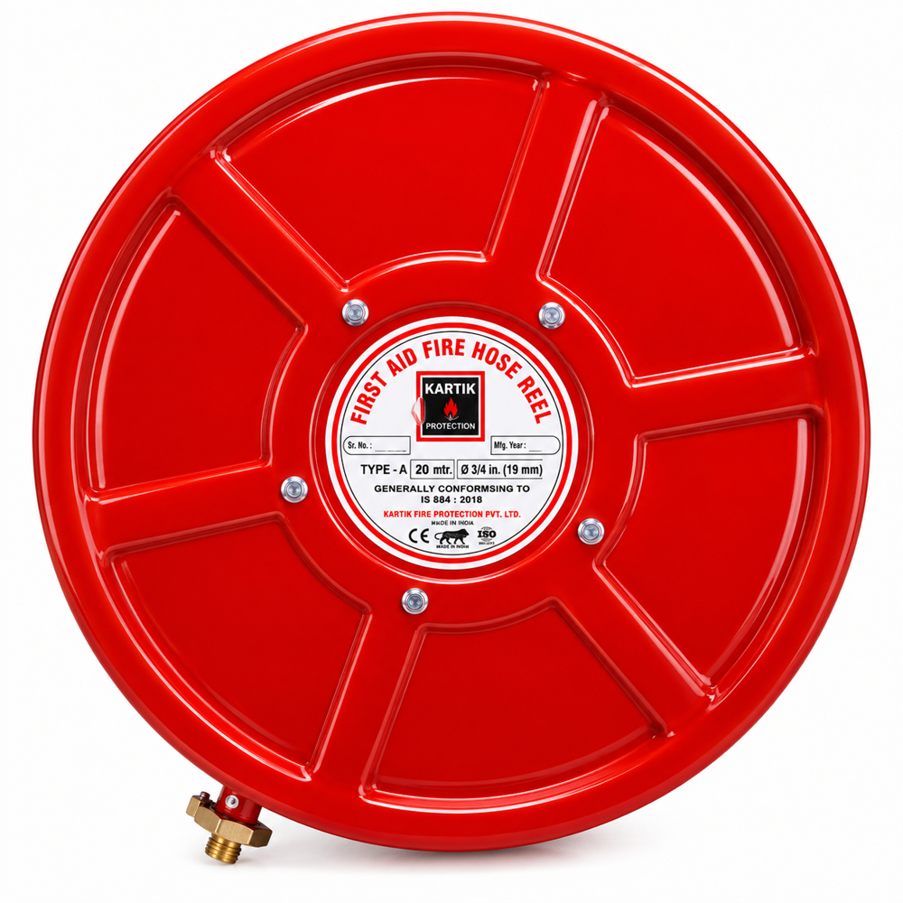 Hose Reel Drum Set - Durable Mild Steel, Vibrant Red Finish | Fire Fighting Applications, Warranty Included