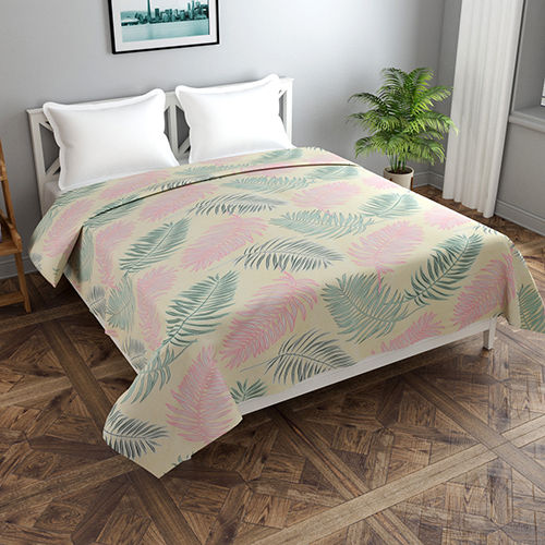 Leaf Print Double Duvet Cover With Zip Closure