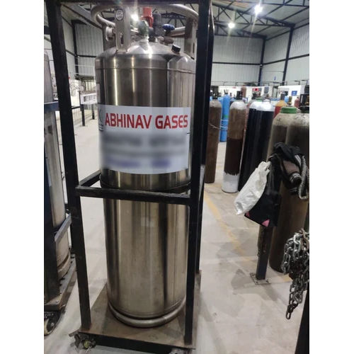 Silver Liquid Oxygen Gas Cylinder