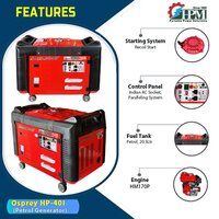 4 KVA Silent Digital Inverter Generator, Model Osprey HP-40i, Recoil Start