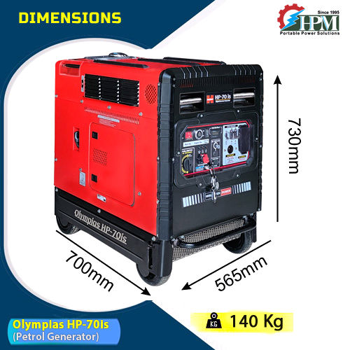 8 KVA Silent Digital Inverter Generator Model Olympias HP-70is Recoil Start Self Start and Remote Start