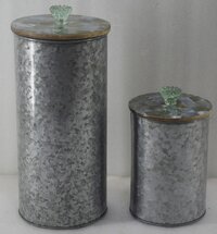 New Decorative Set Of 2 Storage Box - Color: Silver