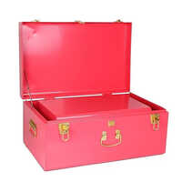 Style Steel Metal Storage Trunk Set With Gold Handles
