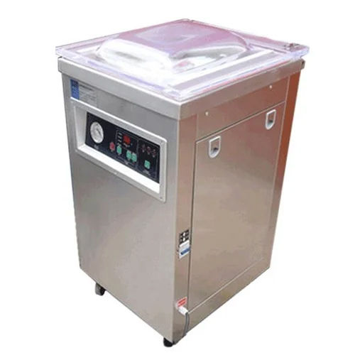 Single Chamber Vacuum Packaging Machine - Mild Steel, 660mm x 600mm x 1050mm, Silver Color | Highly Efficient, Heavy Duty, Automatic, 220V