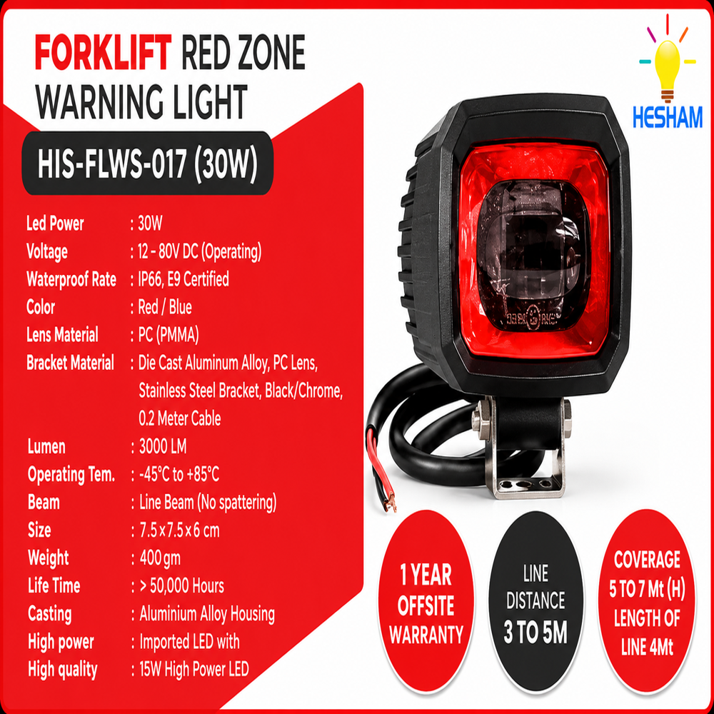 Red Zone Warning Light 017 30W - Input Voltage: 10-80 Volt (V)