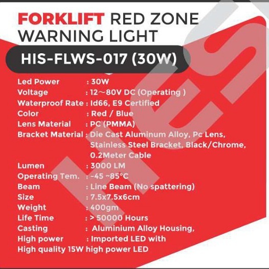 Red Zone Warning Light 017 30W