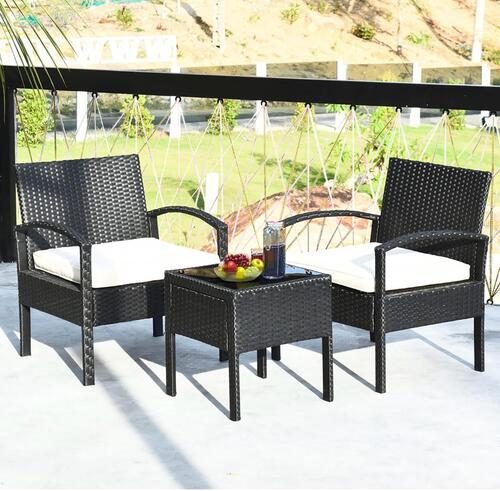 Patio Dining Chairs Set of 2 with 1 Table