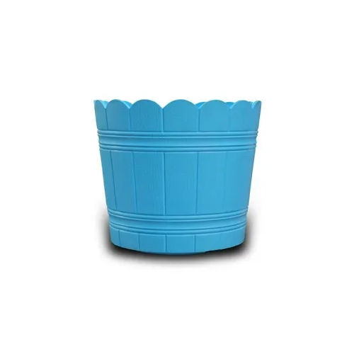 Blue Plastic Round Pot