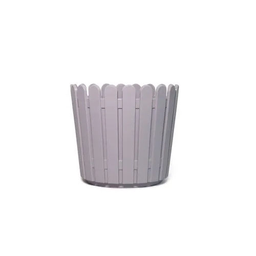 Grey Fence Design Plastic Pot