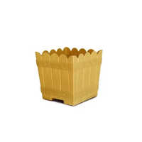 Divine Plastic Basket Planter - Plastic Material, 12x12x12 Inch Dimensions, Golden Color | Ideal For Garden Use And Decorative Planting Brews