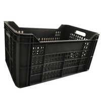 Black Pp Crates - Polypropylene, 540 X 355 X 290 Mm | Load Capacity Up To 50 Kg, Sleek Black Finish For Versatile Storage Solutions