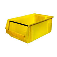 Plastic Bin 515 X 310 X 200 Mm - Yellow Rigid Plastic, 515x310x200 Mm Size | Durable Storage Solution With Warranty