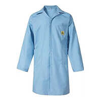 Esd Aprons - Polyester Material, Customized Size, Classic Blue Color | Full Sleeves Design For Industrial Winter Use