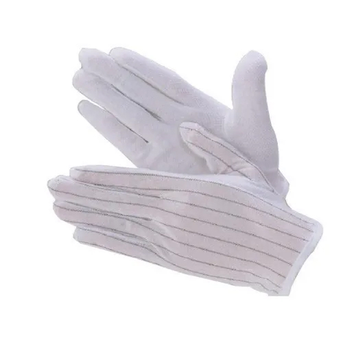 MS White Rubber ESD Dotted Gloves