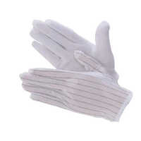 Ms White Rubber Esd Dotted Gloves - Cotton Fabric, Fingerless Design, Waterproof & Washable | Secure Grip For Commercial And Medical Use