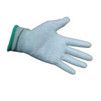 Ms Esd Palm Pu Coated Gloves - Jute Fabric, Fingerless Style, Stylish Blue Color | Versatile For Kitchen, Daily Life, And Commercial Use