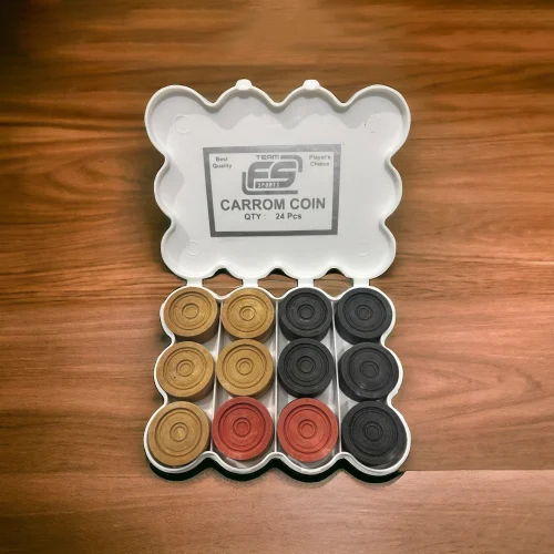 24 Pcs Wooden Carrom Coins