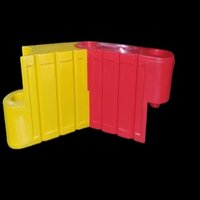 Go-cart Road Barricade - Lldpe Material, 1200mm X 350mm X 600mm Dimensions, Red/yellow/black/white Colors, 60l Water Capacity, Reflective Tape & Logo Printing Area