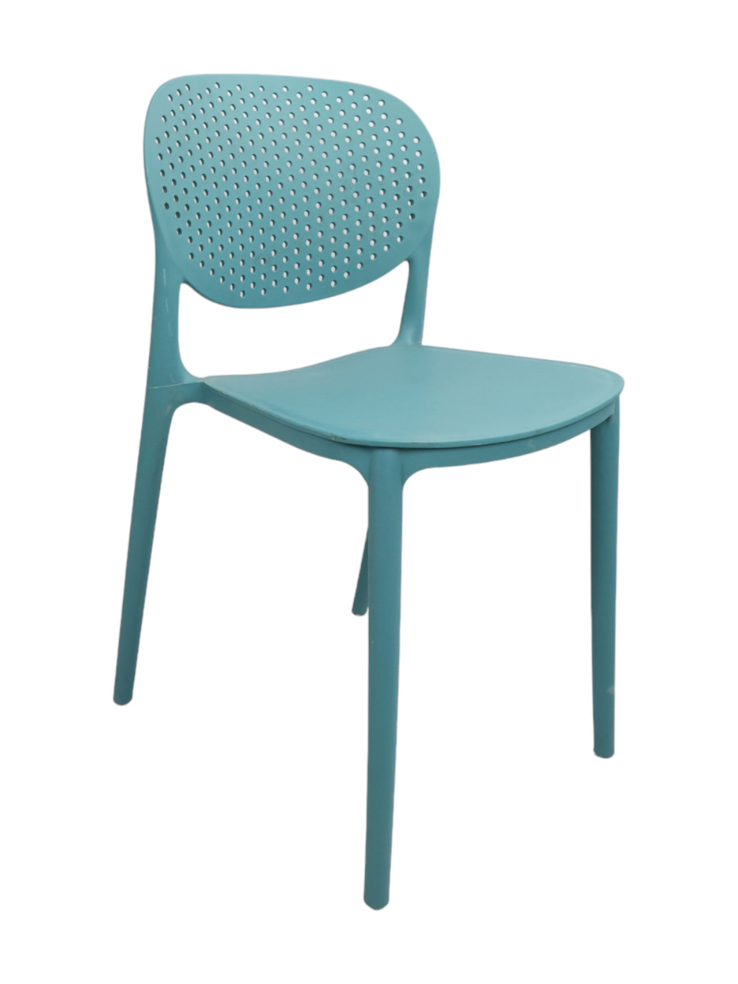 Adhunika Cafe Furniture Chair Plastic Low Back-Light Blue