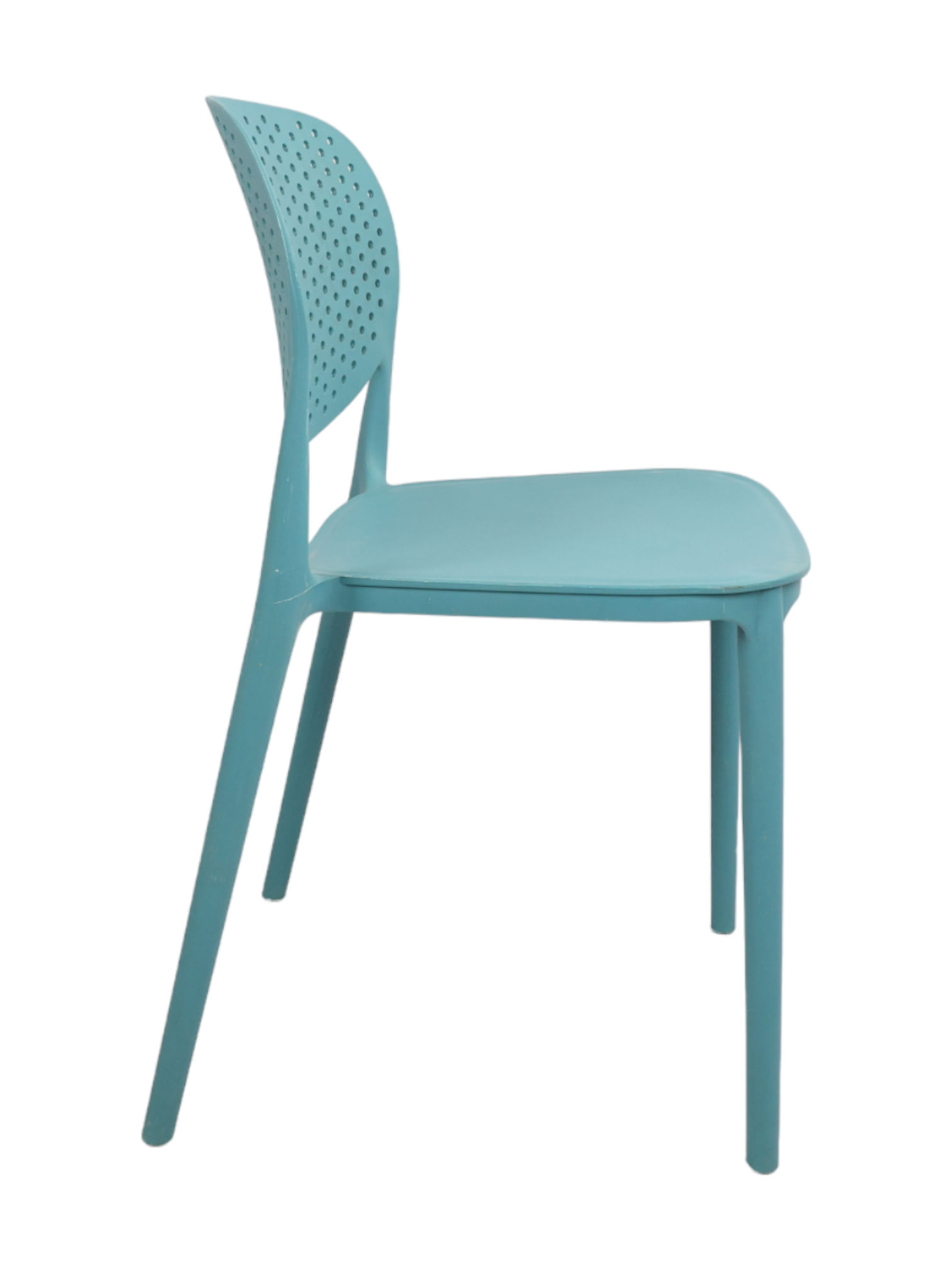 Adhunika Cafe Furniture Chair Plastic Low Back-Light Blue