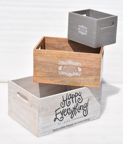 Set Of 3 Wooden 15"x12" Caddy