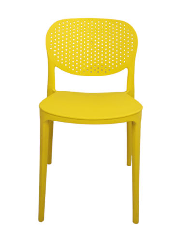 Adhunika Cafe Furniture Chair Plastic Low Back-Yellow