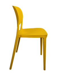 Adhunika Cafe Furniture Chair Plastic Low Back-Yellow