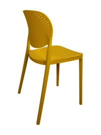 Adhunika Cafe Furniture Chair Plastic Low Back-Yellow