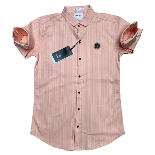 Men Peach Lycra Shirt