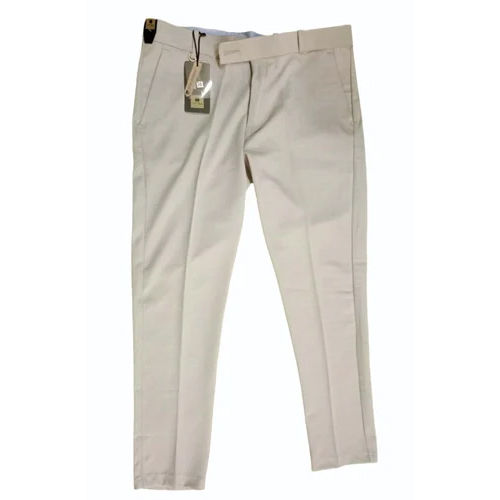 Mens Cream Lycra Stretchable Pant