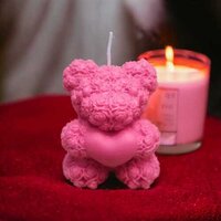 Big Teddy Bear Scented Candle - Soy Wax, 4 Inch Diameter, Multicolour | Handmade Pillar Candle For Home Decoration, Fragrant Aroma