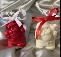 Mini Santa Soy Wax Candle - Handmade Red 7-inch Pillar | Aromatherapy Votive With Fragrant Rose Scent For Home Decoration