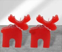 Reindeer Soy Wax Pillar Candle - 4 Inch Diameter, Multicolored Design With Fragrant Holiday Aroma | Handmade For Festive Home Decoration