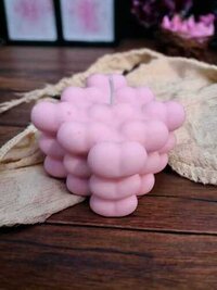 Big Cubic Love Soy Scented Candle - 4 Inch Square Handmade Multicolor Pillar | High-quality Soy Wax, Decorative Centerpiece
