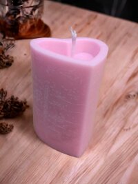 Tall heart soy wax scented candle