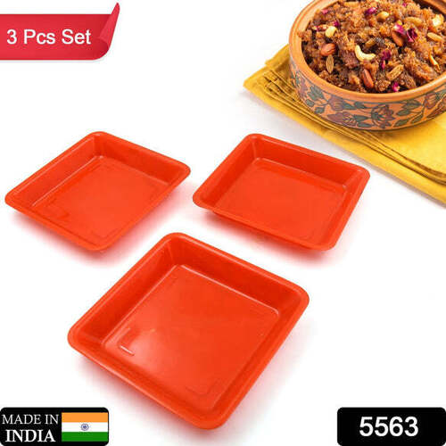 SQUARE PLASTIC HALWA DINNER PLATE SNACKS